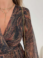 Robe marron dorée - Cali
