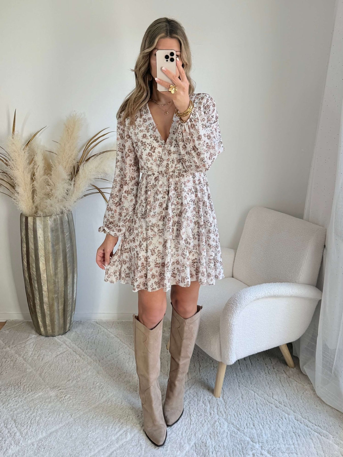 Robe écru taupe - Cassie