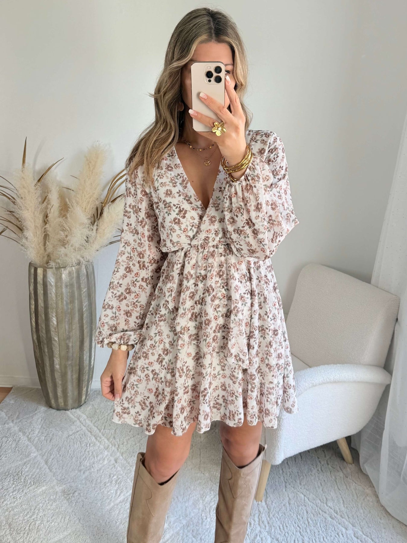 Robe écru taupe - Cassie