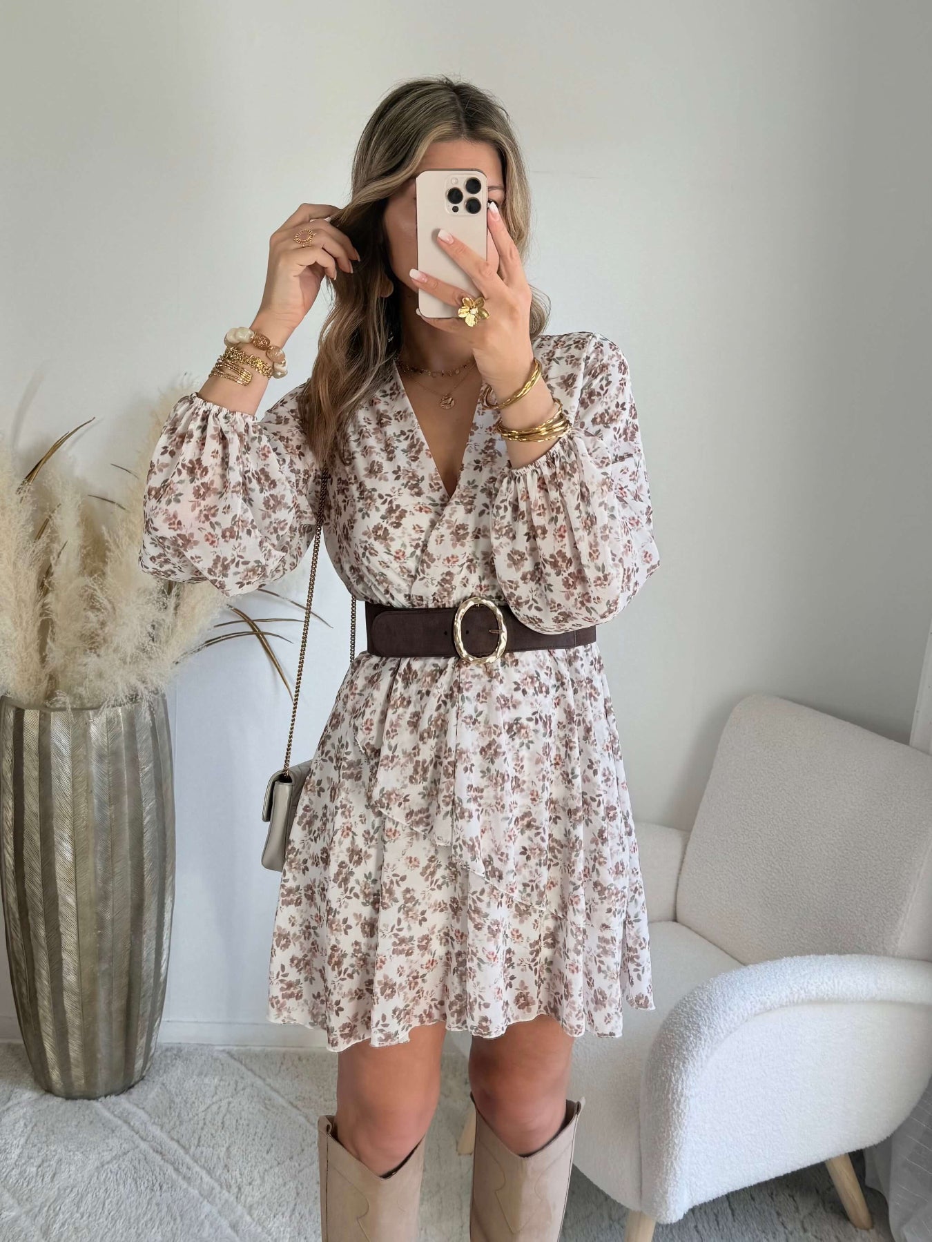 Robe écru taupe - Cassie