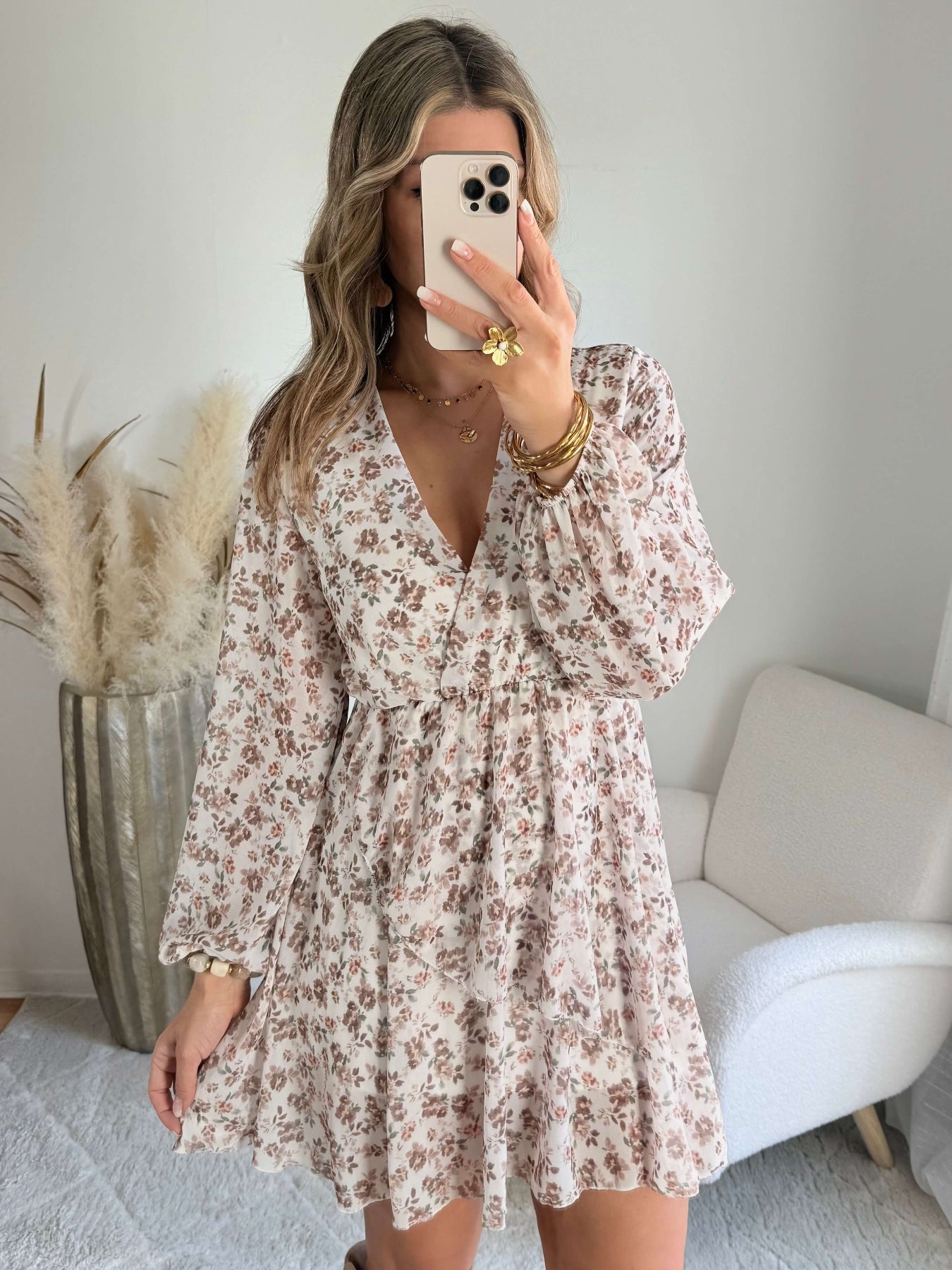 Robe écru taupe - Cassie
