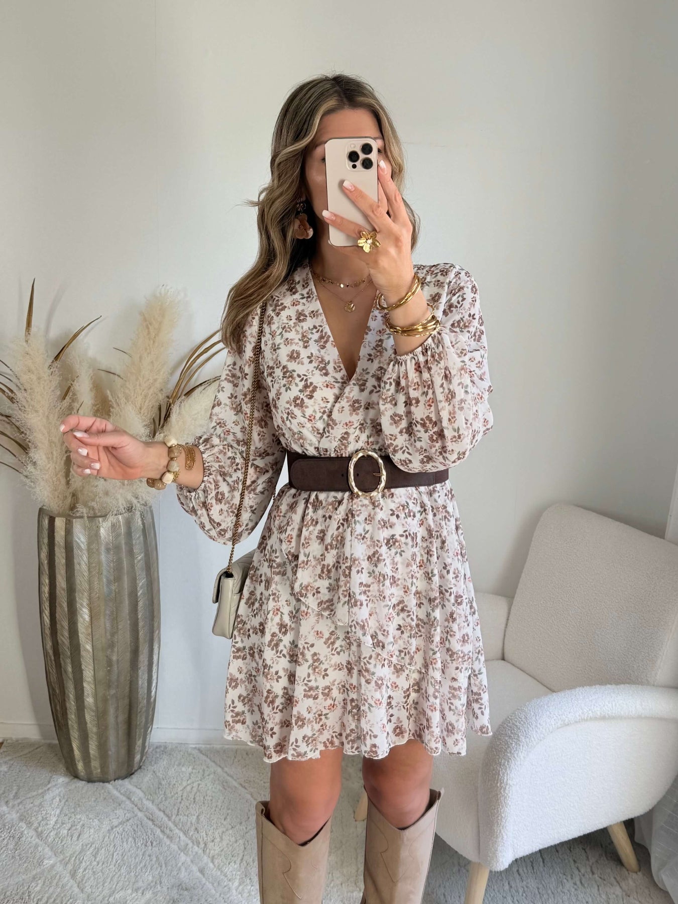 Robe écru taupe - Cassie