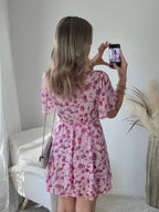Robe rose fleurie - Apolline