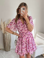 Robe rose fleurie - Apolline