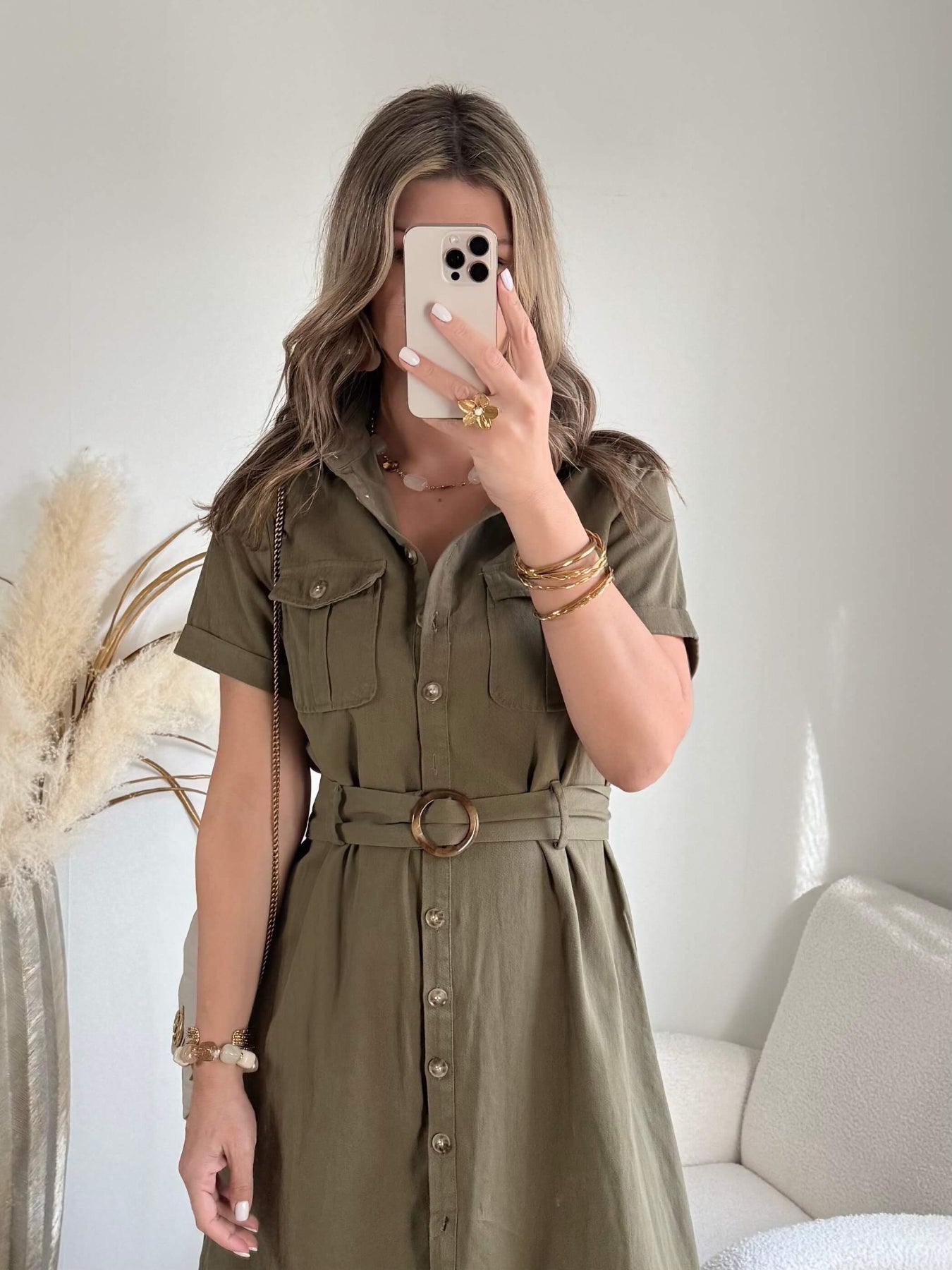 Robe chemise kaki - Fiona