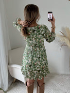 Robe fleurie vert sauge - Rosalie