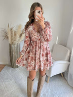 Robe fleurie terracotta rose - Cassie