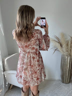 Robe fleurie terracotta rose - Cassie