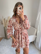 Robe fleurie terracotta rose - Cassie