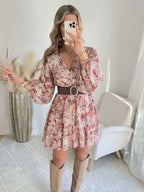 Robe fleurie terracotta rose - Cassie