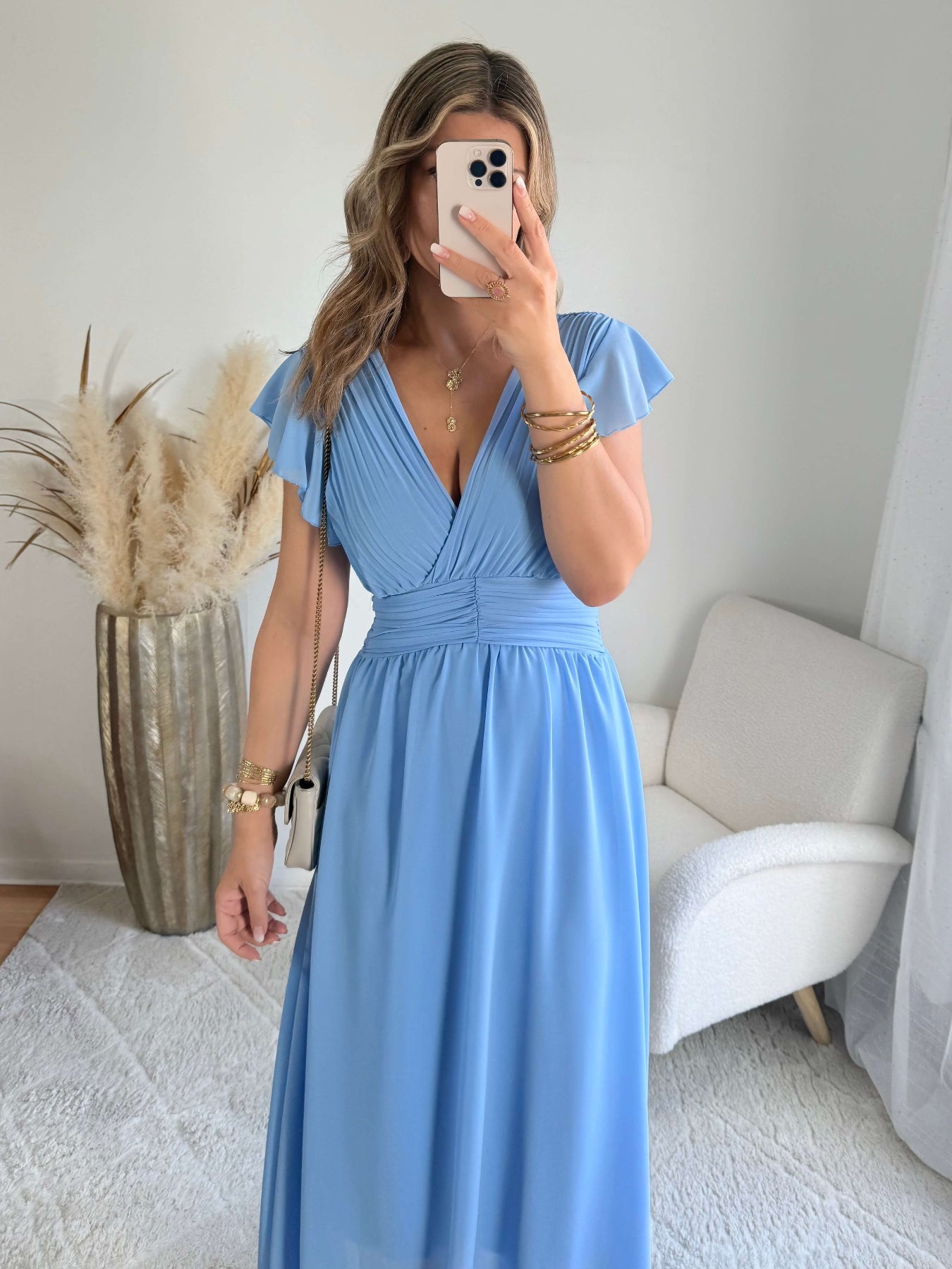 Robe longue bleu clair - Zoé