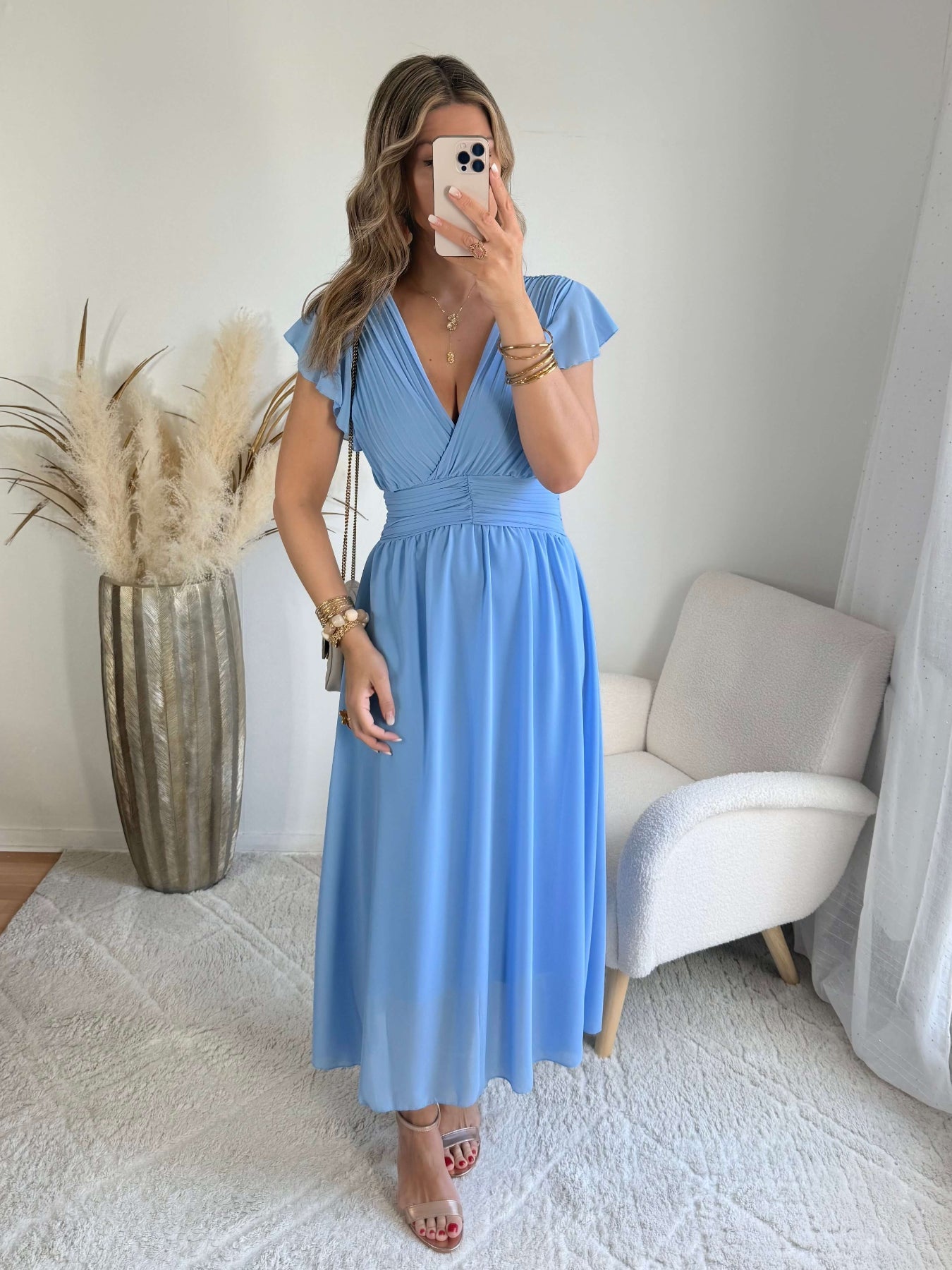Robe longue bleu clair - Zoé