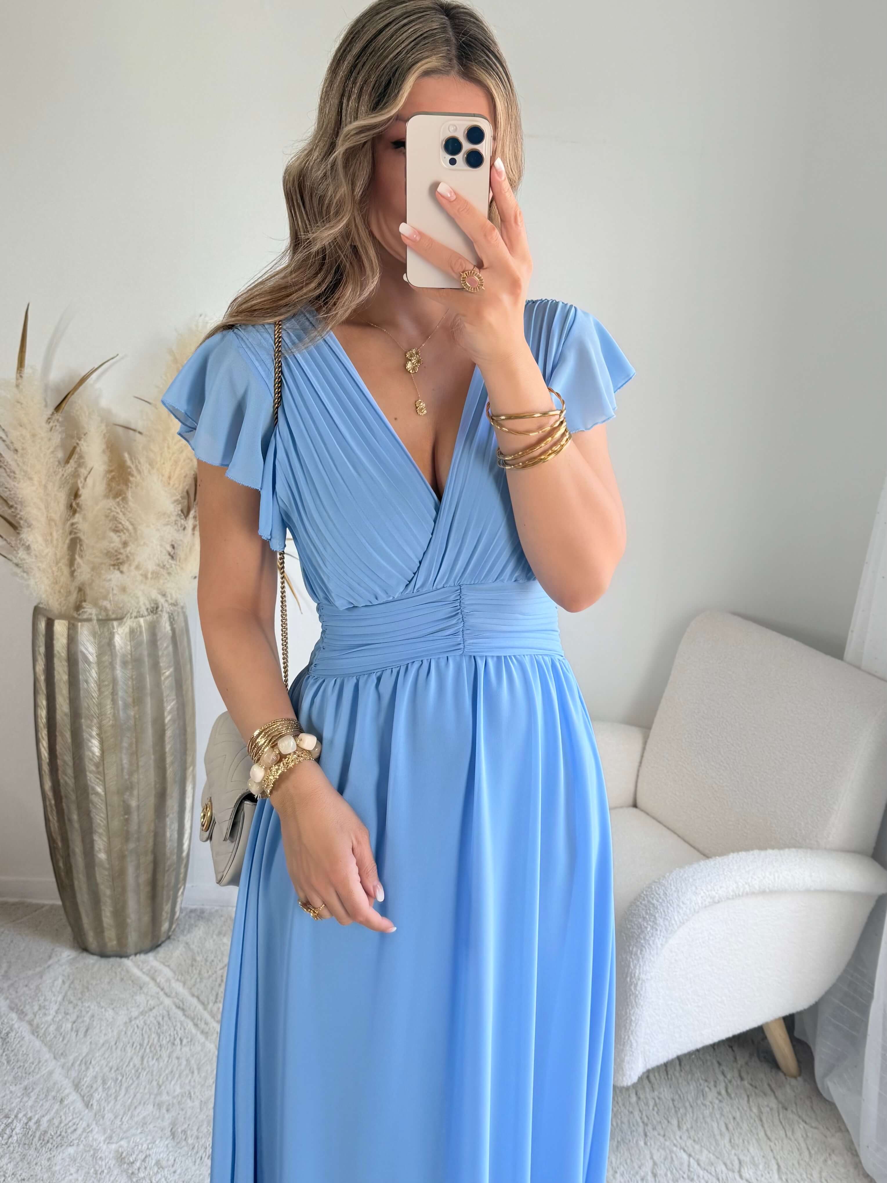 Robe longue bleu clair - Zoé