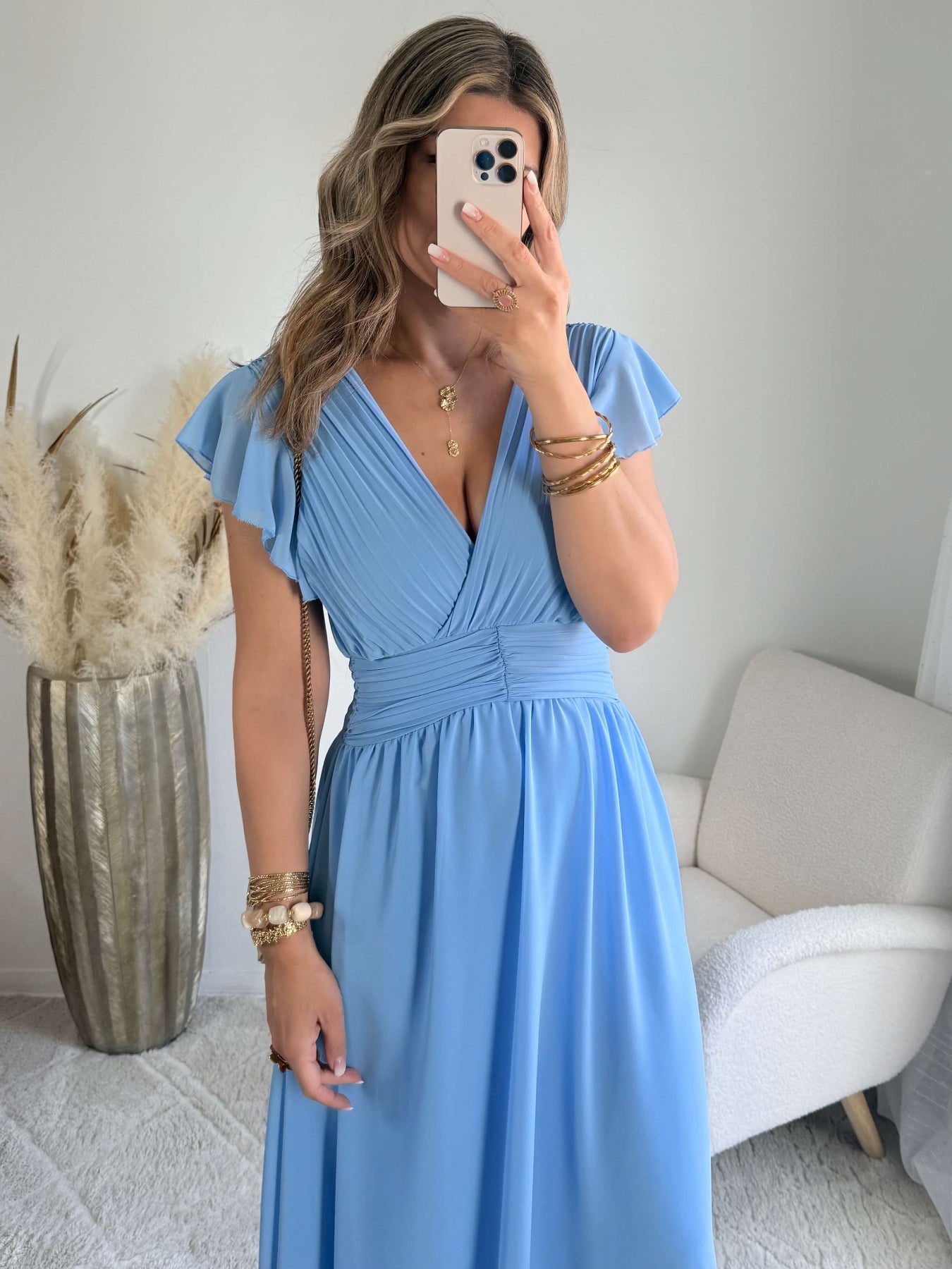 Robe longue bleu clair - Zoé