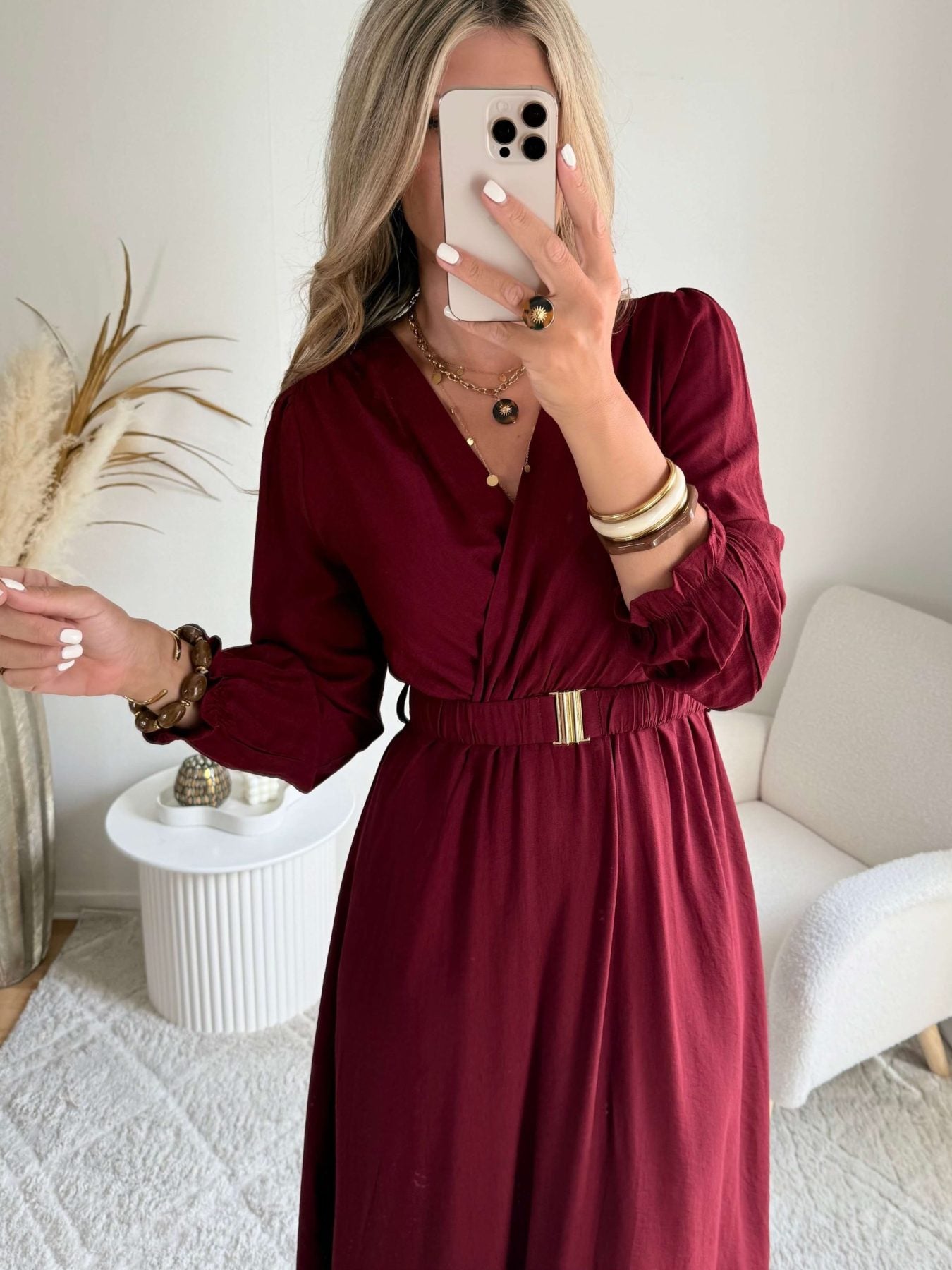 Robe longue bordeaux - Elise