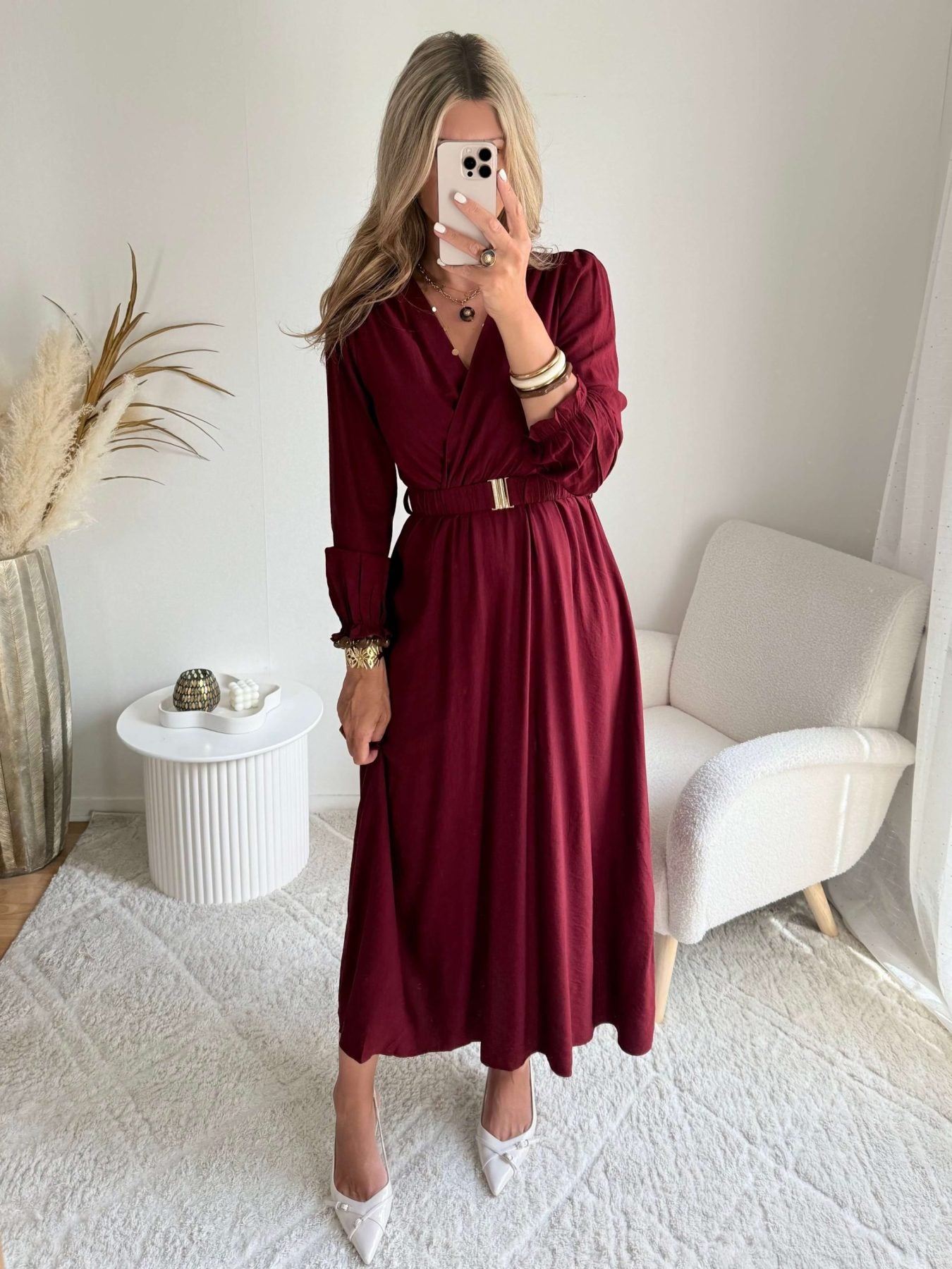 Robe longue bordeaux - Elise