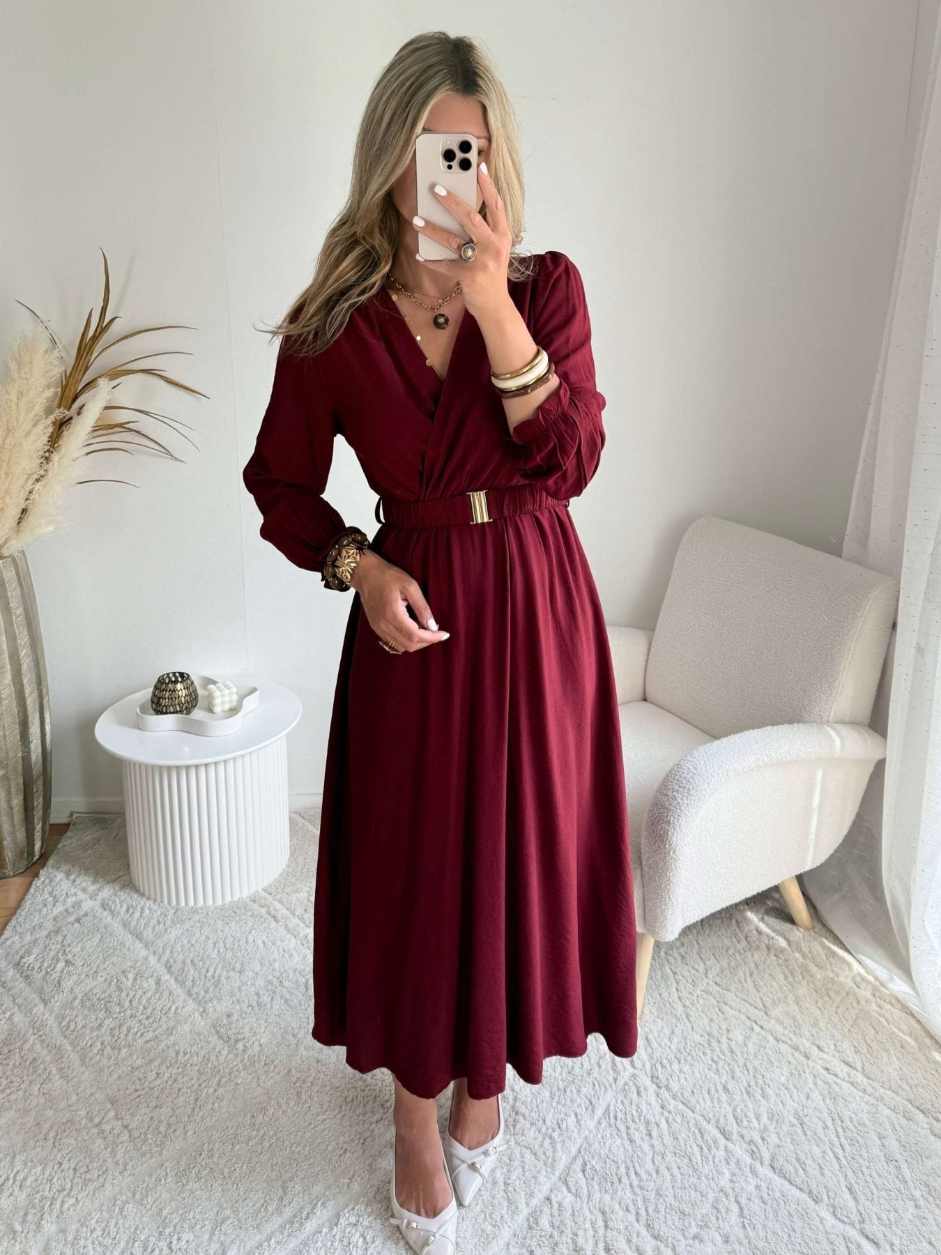 Robe longue bordeaux - Elise