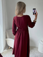 Robe longue bordeaux - Elise