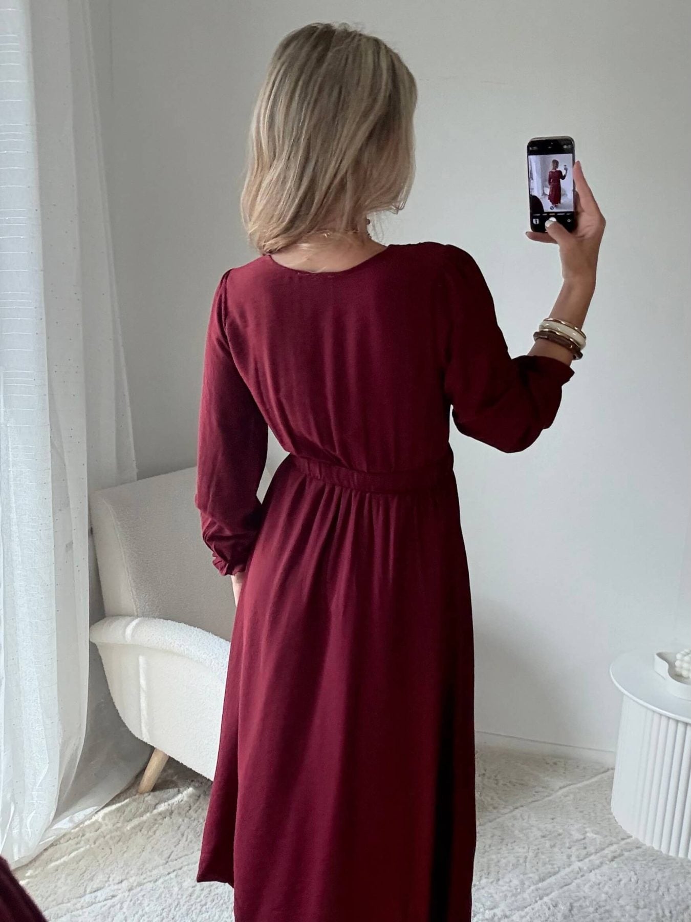 Robe longue bordeaux - Elise