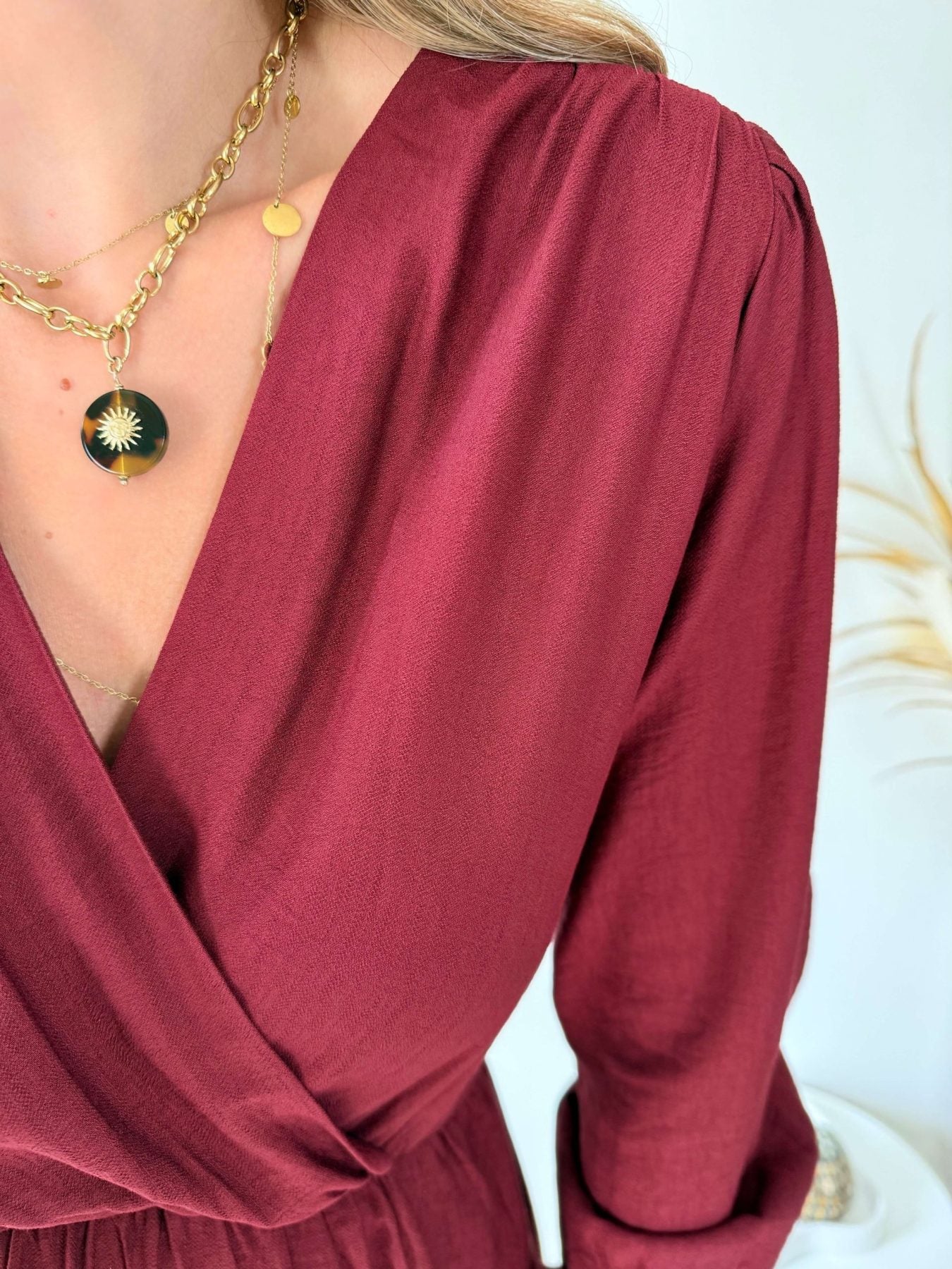 Robe longue bordeaux - Elise