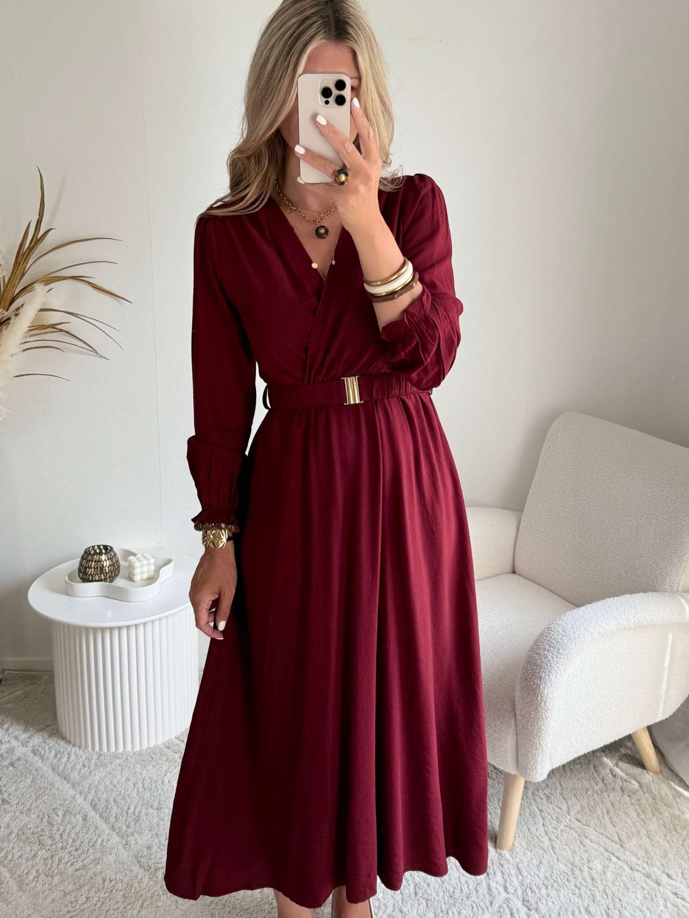 Robe longue bordeaux - Elise