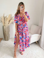 Robe longue fendue colorée - Indira