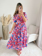 Robe longue fendue colorée - Indira