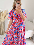 Robe longue fendue colorée - Indira
