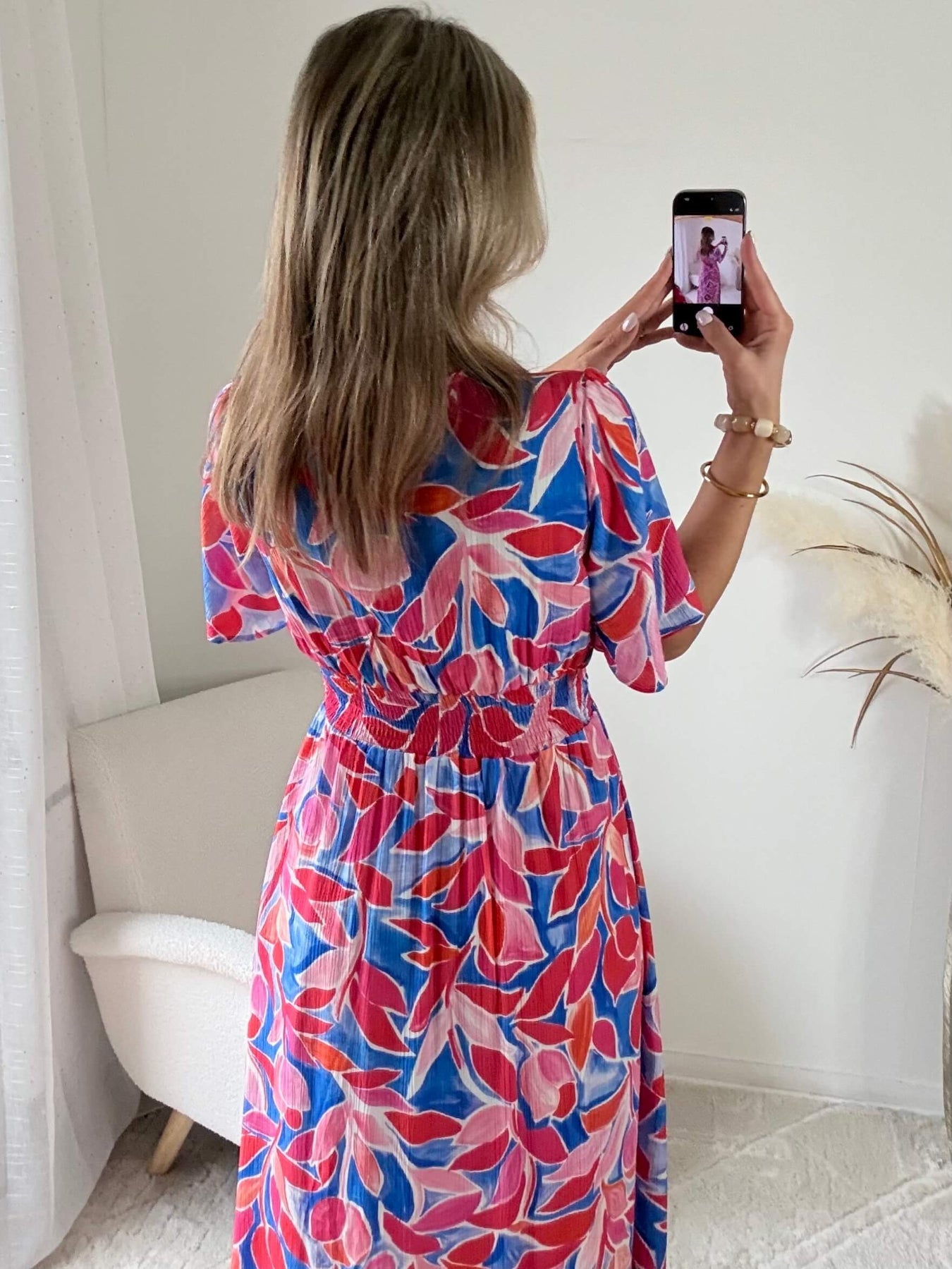 Robe longue fendue colorée - Indira