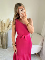 Robe plissée framboise - Louisa