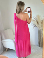 Robe plissée framboise - Louisa