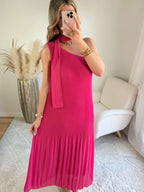 Robe plissée framboise - Louisa