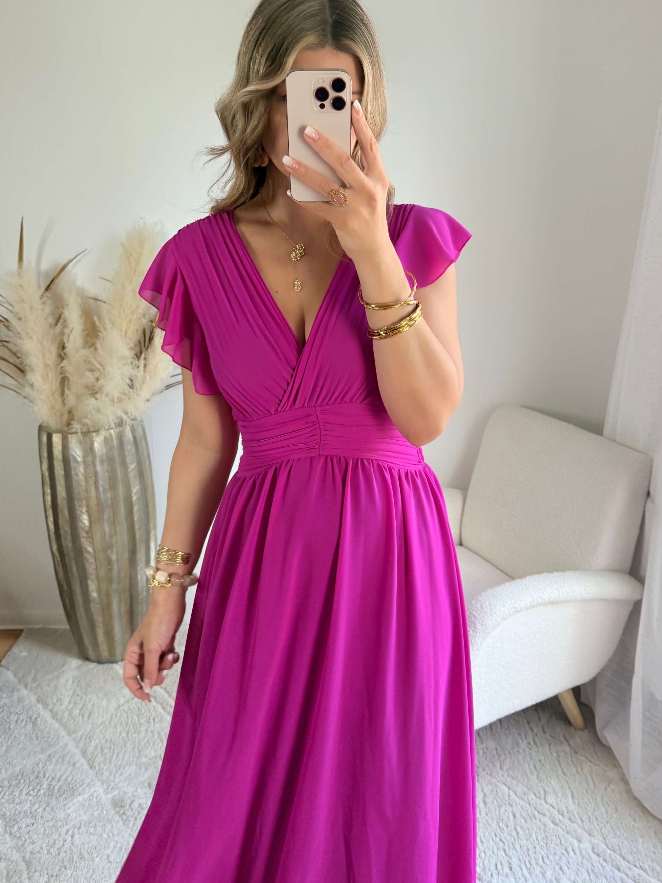 Robe longue fuchsia - Zoé
