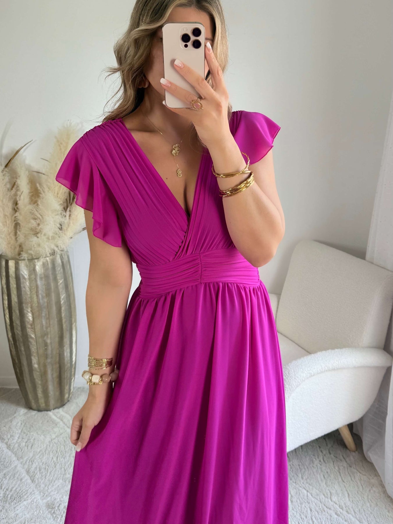 Robe longue fuchsia - Zoé