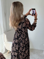Robe longue marron dorée - Alys