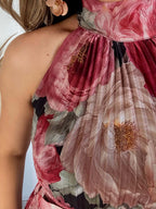 Robe longue plissée bordeaux Capucine