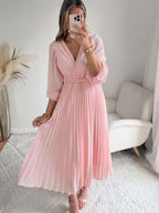 Robe longue rose poudré - Angèle