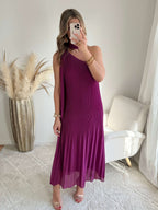 Robe plissée prune - Louisa