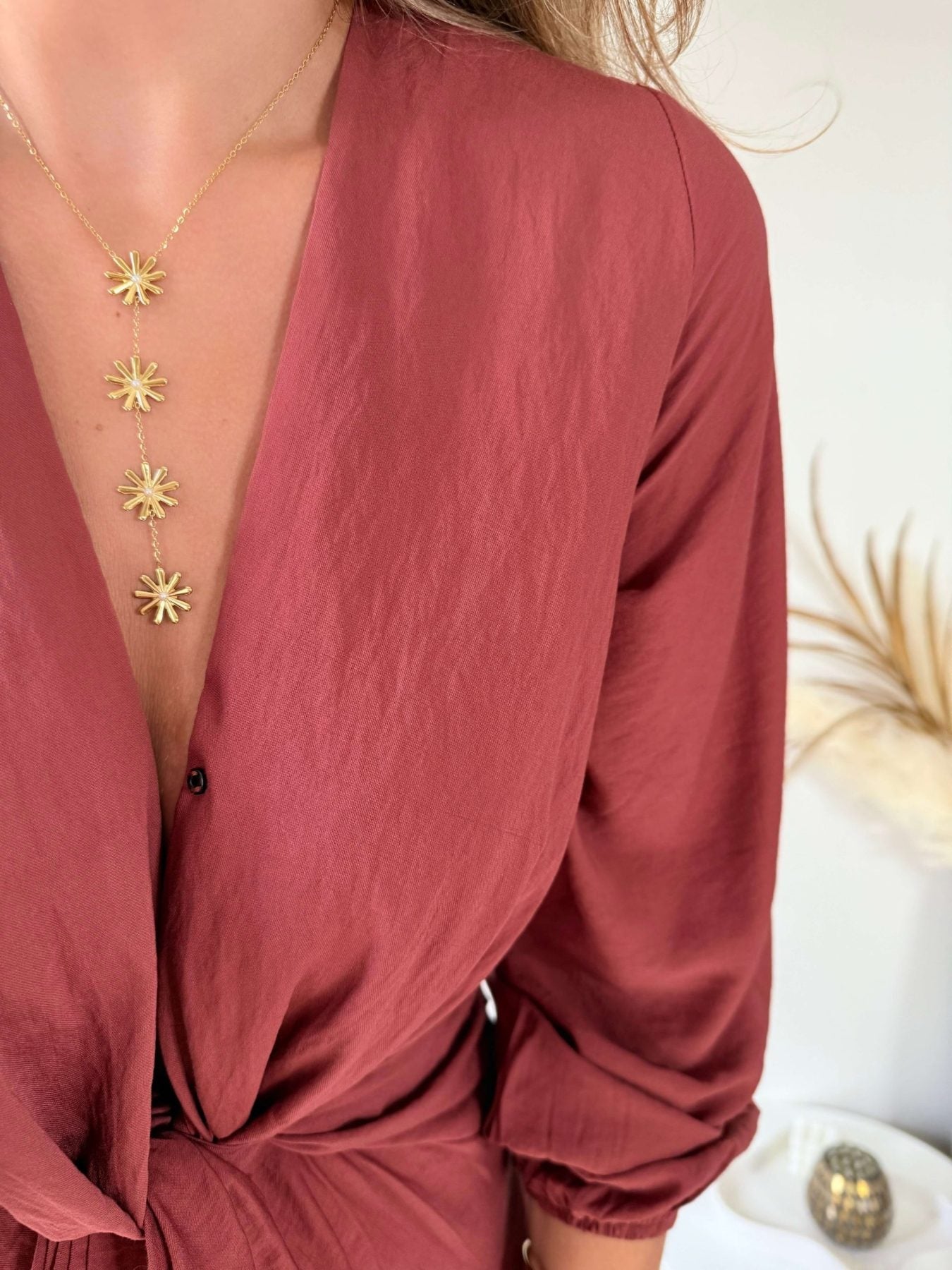 Collier cravate - Fleurs