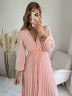 Robe longue rose poudré - Angèle