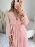 Robe longue rose poudré - Angèle