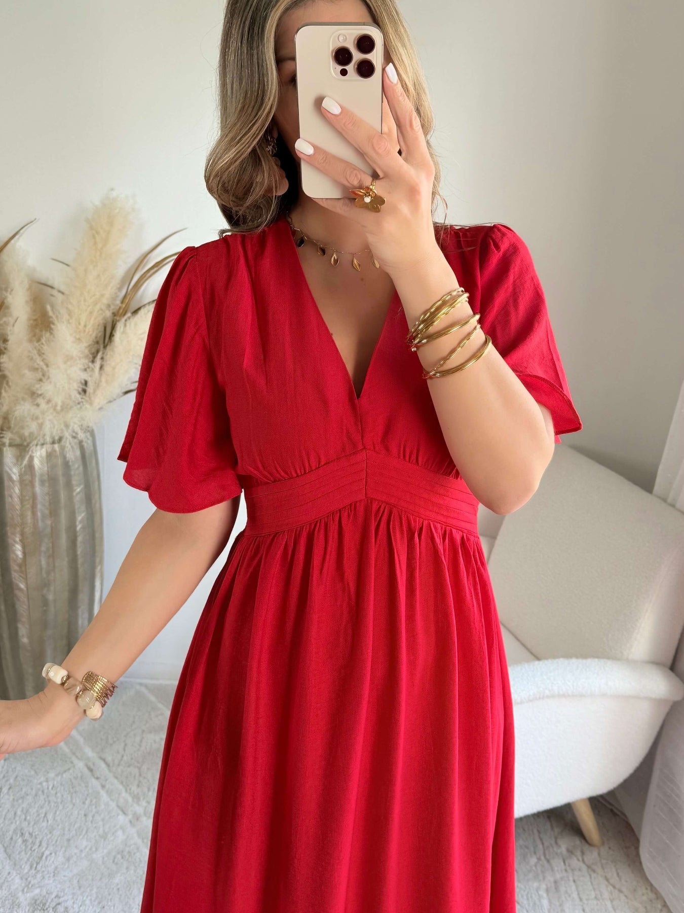 Robe longue rouge - Sandra