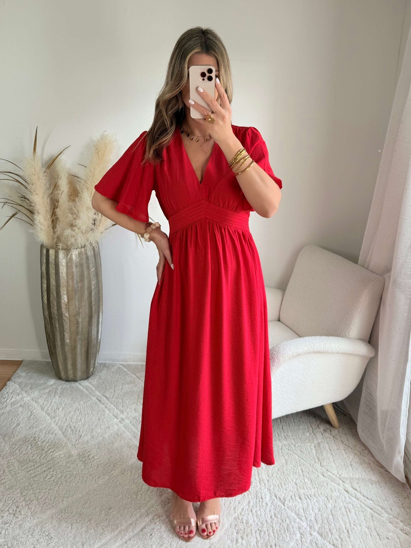 Robe longue rouge - Sandra