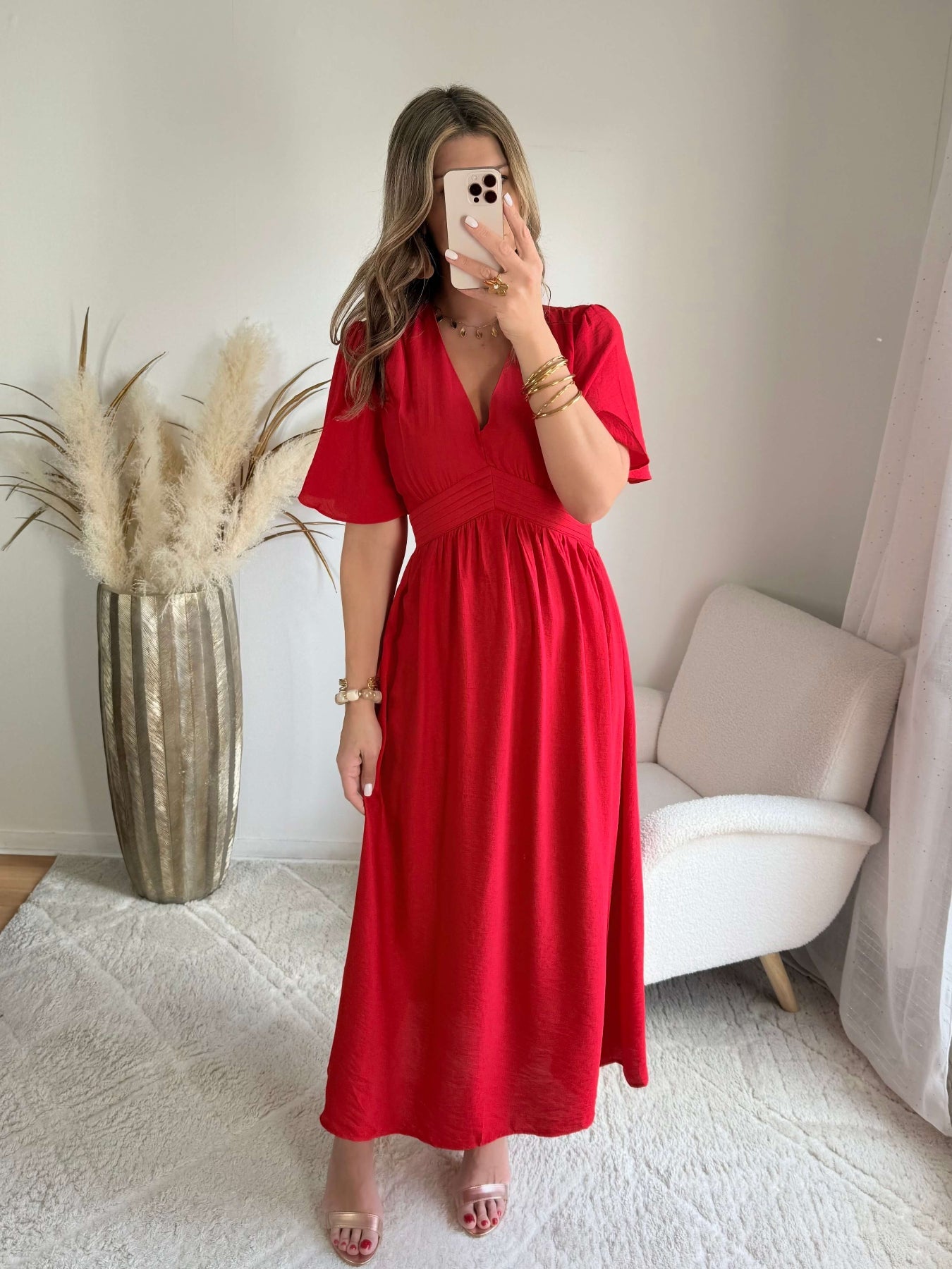 Robe longue rouge - Sandra