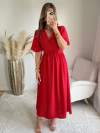 Robe longue rouge - Sandra