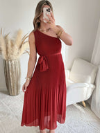 Robe plissée terracotta - Louisa