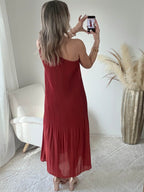 Robe plissée terracotta - Louisa