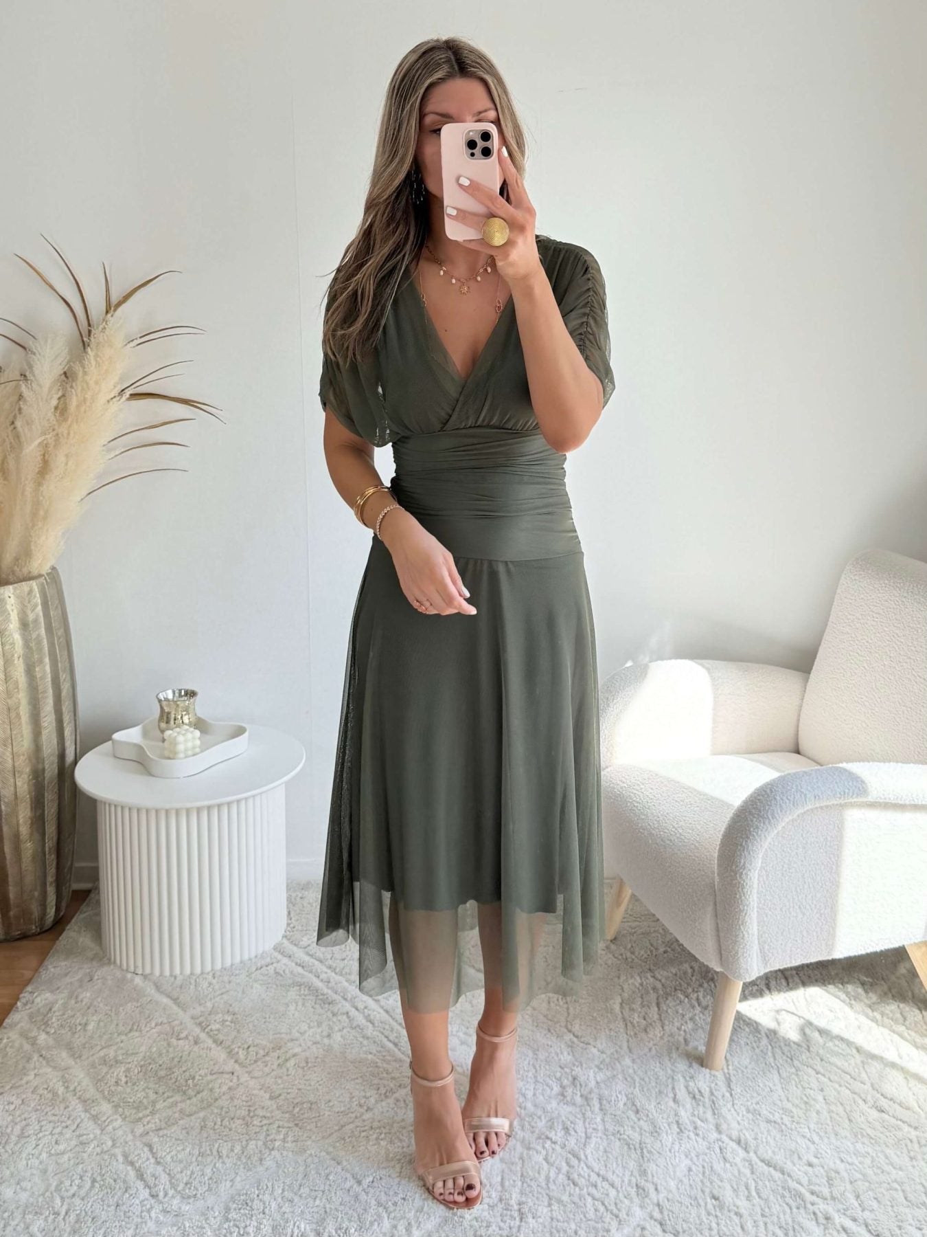 Robe en tulle kaki - Léna 