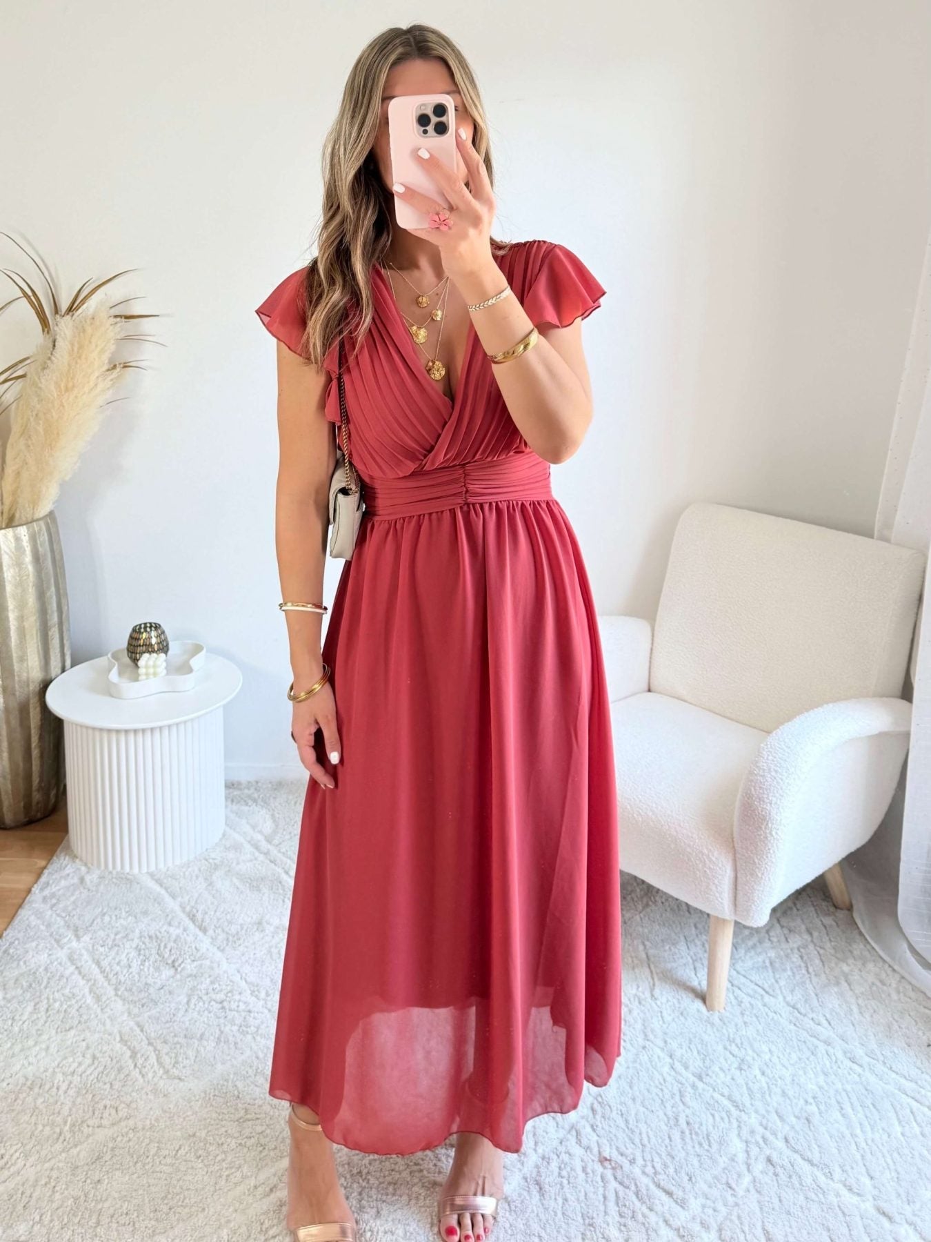 Robe longue rose foncé - Zoé