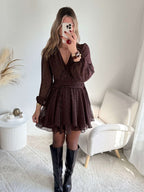 Robe marron à pois - Cali